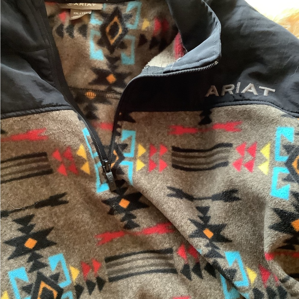 Ariat Men's Zip Up Sweater with Geometric Pattern sku238